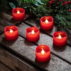 LED Candles Lights4fun 6 Wax Battery Votive LED Candle 6pcs