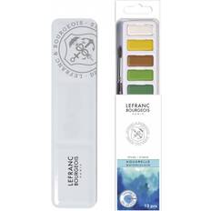 Lefranc & Bourgeois Accessoires de peinture Lefranc & Bourgeois 301444 Aquarell Set mit 12 kräftigen Studio Aquarellfarben, hochwertige Wasserfarben mit ausgezeichneter Lichtechtheit, Transparenz, Brillanz 12 Farben, 1 Rundpinsel Nr.8