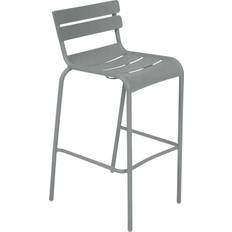 Aluminium Tabourets de bar extérieurs Fermob Tabouret De Bar LUXEMBOURG Avec Dossier - C7 Gris Lapilli Gris