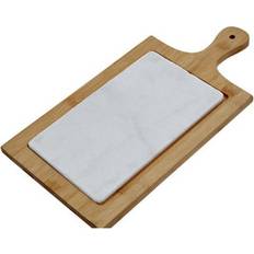 Blanc Plateaux de Fromages Premier Housewares Cheese Board - White - Marble/Bamboo Plateau de Fromages