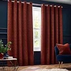 Orange Curtains Paoletti Galaxy Room Darkening Eyelet