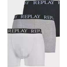 Replay Damen Unterwäsche Replay 3-Pack Classic Logo Boxer Trunks, Black/Grey/White