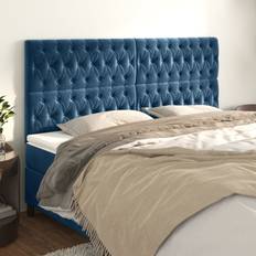 Kopfteile vidaXL Kopfteile 4 Stk Dunkelblau 100x7x78/88 cm Samt Kopfteil