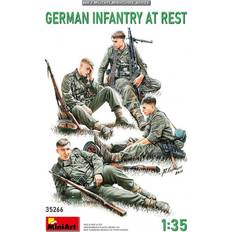 Miniart Mini Art 35266 1:35 figurer tyska infanteri soldater i viloläge 4 – originaltrogen kopia, modelltillverkning, plastbyggsats, hantverk, hobby, limning, modellbyggsats, montering, omålad