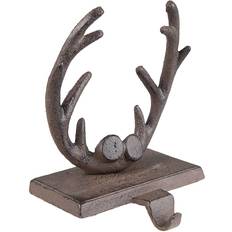 IJzer Kerstboomversieringen Clayre & Eef Stocking Holder Antlers Brown