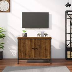 Acciaio Mobili TV vidaXL Con Ante Rovere Marrone 60x35x45 cm Legno Multistrato Mobile TV 60x45cm