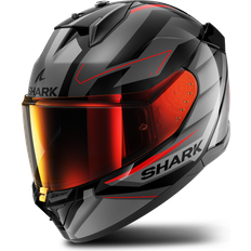 Shark D-Skwal Graphic Motorcycle Helmet (63-64cm) Sizler Black Anthracite Red, Anthracite/black/red