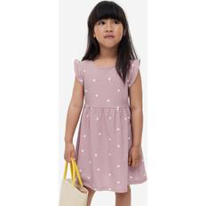 H&M Cottan Jersey Dress - Dusty Pink/Dotted