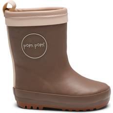 Pom Pom Børnesko Pom Pom Thermo Rubber Boots with Wool Lining - Brown