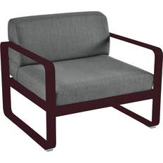 Métal Chaises de Jardin Fermob Fauteuil Bellevie - Gris Graphite - B9 Cerise Noire Rouge