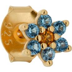 The Earring Shop Flora Stud Light Blue/orange Dam Stiftörhängen ONE