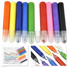 Multicoloured Textile Pen The Box 8 Fabric Paints Textile Clothes T-Shirt Permanent Colours Multicoloured