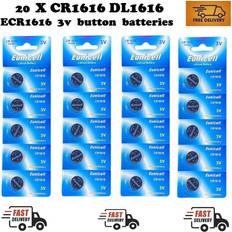 Eunicell Eunicell 5 x CR1616 3 V litiumknappcell 50 mAh 1 blistercard med 5 batterier EINWEG märkesvaror