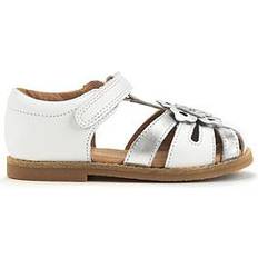 White Sandals Children's Shoes Start-rite Flora, White/silver leather girls riptape sandals