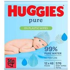 Huggies Pure Baby Wipes 0% Plastic 48s 12 pack