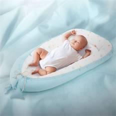 Nids pour bébé Joyz Nid de Bébé Panda Minky Bleu Clair, 90x50 cm, 100% Coton, Couverture Douillette, 2