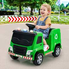 Fernbedienung Elektrische Kinderfahrzeuge Costway 12V Kinder Aufsitz Müllwagen mit Musik, Hupen und Licht