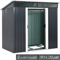 Shed Anthracite Metal 6x4ft with Pent Roof