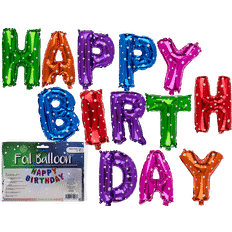 Happy Birthday Folieballon sæt Multi