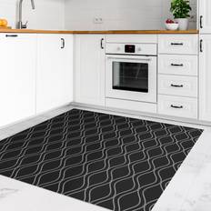 Squared Carpets Vinyl-Teppich Dunkles Retro Schwarz cm