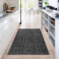 Tapis En Vinyle Mur De Briques Noir Noir cm