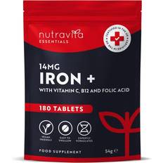 Nutravita Iron Tablets 14mg with Vitamin C, B12, Folic Acid