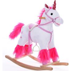 Deuba Dondolo per bambini Unicorno peluche bianco 75x29x75cm