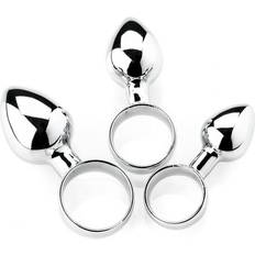 Zenn Set Of 3 Anal Finger Plugs Med Dragring