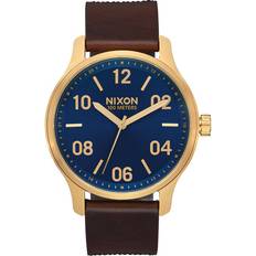 Nixon Watches Nixon Patrol Leather Blue Brown Silver