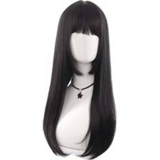 Shein Natural Long Straight Synthetic Wig With Bangs