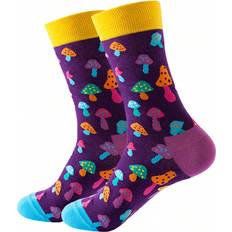 Shein Socks Shein 1pair Men's Fashionable Mid-calf Socks With Mushroom Pattern For Autumn/winter