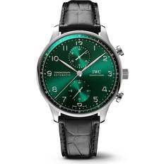 IWC Polshorloges IWC Schaffhausen Portugieser Automatic Chronograph 41mm and Alligator Watch, Ref. No. IW371615 Men Green