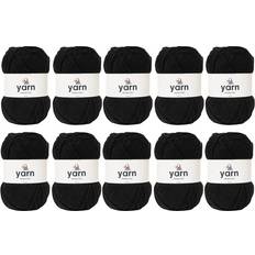 Crochet Threads Yarn Korbond Korbond Yarn 10x 100g Pack Black Black