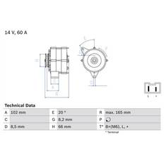 Gasolina - Sí Generadores Bosch 0 986 034 740 Alternador 14V 60A 21 Berlina