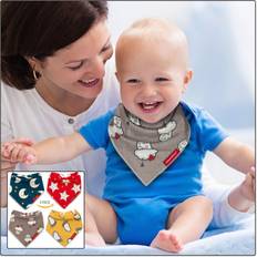 Cotton Drool Bibs Baby Bibs Dribble Bib 4 Pack Gift Set Soft 100% Pure Cotton