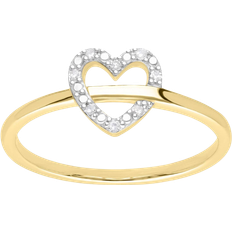 Gemondo Love Heart Ring - Gold/Transparent