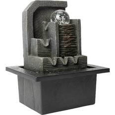 Springvand på tilbud Well Being Aztec Water Fountain With Spinning Ball - Sort