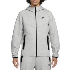 Herre - Økologisk materiale Sweatere Nike Sportswear Tech Fleece Windrunner Men's Full Zip Hoodie - Dark Grey Heather/Black