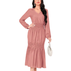 Shein Mulvari Solid Ruffle Hem Dress