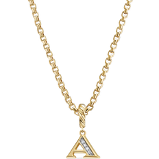 David Yurman Charms & Pendants David Yurman Pavé Initial Pendant - Gold/Transparent