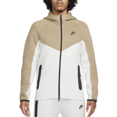 Khaki nike tech fleece NIKE Men's Sportswear Tech Fleece Windrunner Full Zip Hoodie - Summit White/Khaki/Black