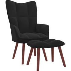 Noir Fauteuils vidaXL Chaise De Relaxation Avec Repose-pied De Détente Fauteuil