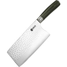 Kitchen Knives Hexclad Damascus Steel 7 Inch Cleaver with Steel Bolster Handle