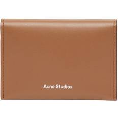 Acne Studios Plånböcker & Nyckelhållare Acne Studios Camel Brown Brand-embossed Leather Card Holder