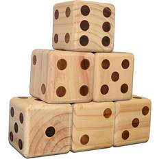 Bolaball Bolaball 6 Piece Dice Giant Board Game Set Solid Wood in Brown, Size 3.5 H x 3.5 W x 3.5 D in Wayfair Brown