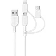 Anker PowerLine II 3-i-1-kabel, Lightning/Type C/Micro