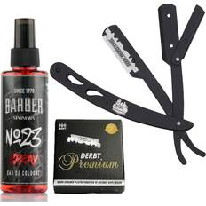 Shaving Accessories The Shave Factory Straight Edge Razor Kit Straight Edge Razor with Single Edge Razor Straight Razor Black Barber No23 50ml Cologne 100 Derby Premium Single Edge Razor Blades