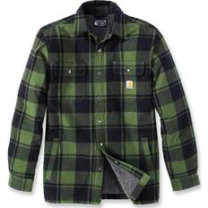 Relaxed Fit Flannel Sherpa Lined Shirt - Chive