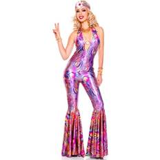 Groovy 70s Diva Costume Blue Pink Yellow