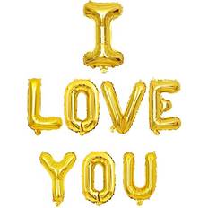 Wedding Foil Balloons 16 Inch I LOVE YOU Letters Foil Balloons gold